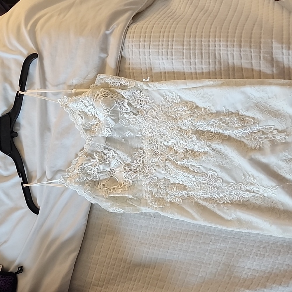 White lace bachelorette mini dress